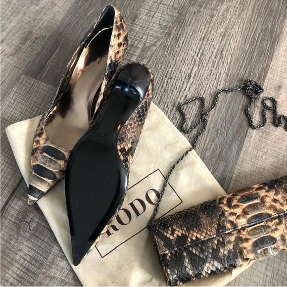 HP🎊 NWOT Vintage RODO Set - Python Pumps & Handbag - Picture 2 of 10